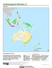Map: Anthropogenic Biomes, v1: Oceania