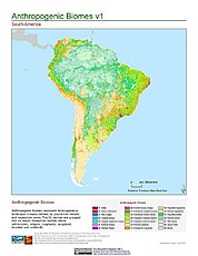 Map: Anthropogenic Biomes, v1: South America