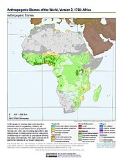 Map: Anthropogenic Biomes, v2 (1700): Africa