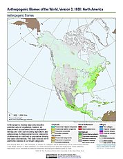Map: Anthropogenic Biomes, v2 (1800): North America