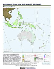 Map: Anthropogenic Biomes, v2 (1800): Oceania