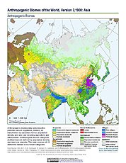Map: Anthropogenic Biomes, v2 (1900): Asia