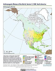 Map: Anthropogenic Biomes, v2 (1900): North America