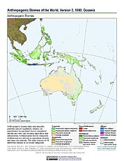 Map: Anthropogenic Biomes, v2 (1900): Oceania
