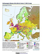 Map: Anthropogenic Biomes, v2 (2000): Europe