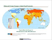 Map: Projected % Change in Maize Yield, SRES A2B (2050)