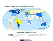 Map: Projected % Change in Rice Yield, SRES A2B (2020)