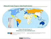 Map: Projected % Change in Rice Yield, SRES B2A (2020)
