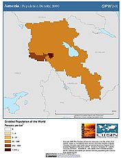 Map: Population Density (2000): Armenia