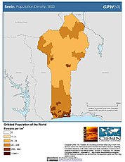 Map: Population Density (2000): Benin