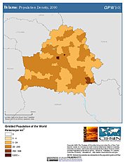 Map: Population Density (2000): Belarus