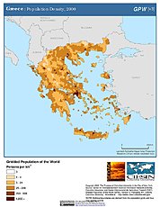 Map: Population Density (2000): Greece