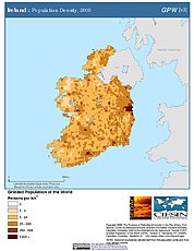 Map: Population Density (2000): Ireland