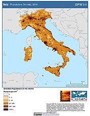 Map: Population Density (2000): Italy