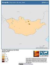 Map: Population Density (2000): Mongolia