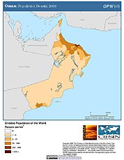 Map: Population Density (2000): Oman