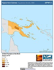Map: Population Density (2000): Papua New Guinea