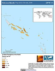 Map: Population Density (2000): Solomon Islands