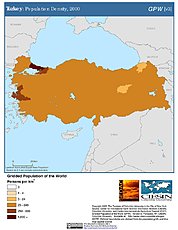 Map: Population Density (2000): Turkey