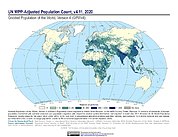 Map: GPWv4 Rev11: UN WPP-Adjusted Population Count (2020)