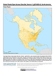 Map: Global Roads Open Access Data Set, v1: North America