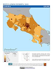 Map: Population Density (2000): Costa Rica