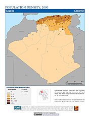 Map: Population Density (2000): Algeria