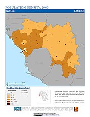 Map: Population Density (2000): Guinea