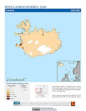 Map: Population Density (2000): Iceland