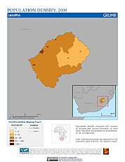 Map: Population Density (2000): Lesotho