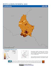 Map: Population Density (2000): Luxembourg