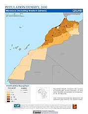 Map: Population Density (2000): Morocco