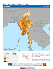 Map: Population Density (2000): Myanmar