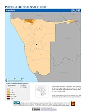 Map: Population Density (2000): Namibia