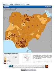 Map: Population Density (2000): Nigeria