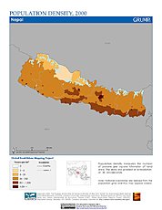 Map: Population Density (2000): Nepal