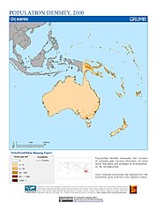 Map: Population Density (2000): Oceania
