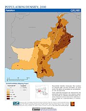 Map: Population Density (2000): Pakistan