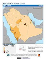 Map: Population Density (2000): Saudi Arabia