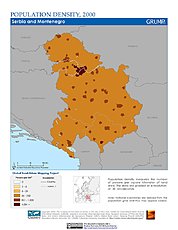 Map: Population Density (2000): Serbia & Montenegro