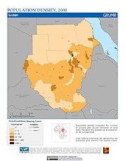 Map: Population Density (2000): Sudan