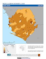 Map: Population Density (2000): Sierra Leone