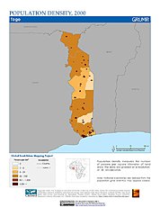 Map: Population Density (2000): Togo