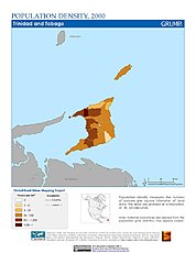 Map: Population Density (2000): Trinidad & Tobago