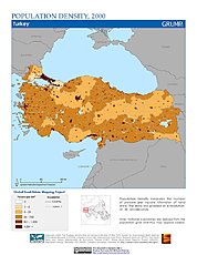 Map: Population Density (2000): Turkey