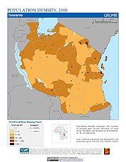 Map: Population Density (2000): Tanzania