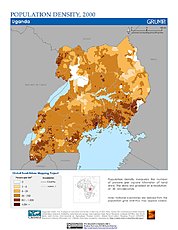 Map: Population Density (2000): Uganda