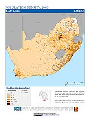 Map: Population Density (2000): South Africa