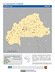 Map: Settlement Points: Burkina Faso