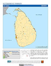 Map: Settlement Points: Sri Lanka